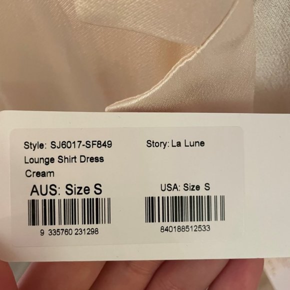 Shona Joy La Lune Lounge Shirt Dress - Cream, Small (US 4) - Picture 5 of 5